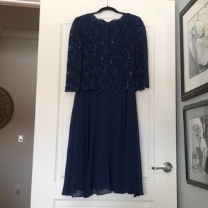 Alex Evenings Navy Blue Formal/Cocktail Dress